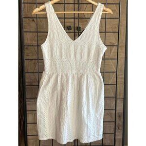 One Clothing Womens Dress Medium White Lined Eyelet Cottagecore